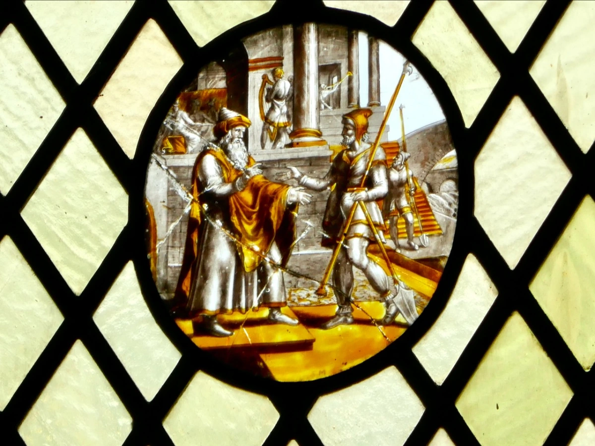 Laat-middeleeuws en heraldisch glasraam